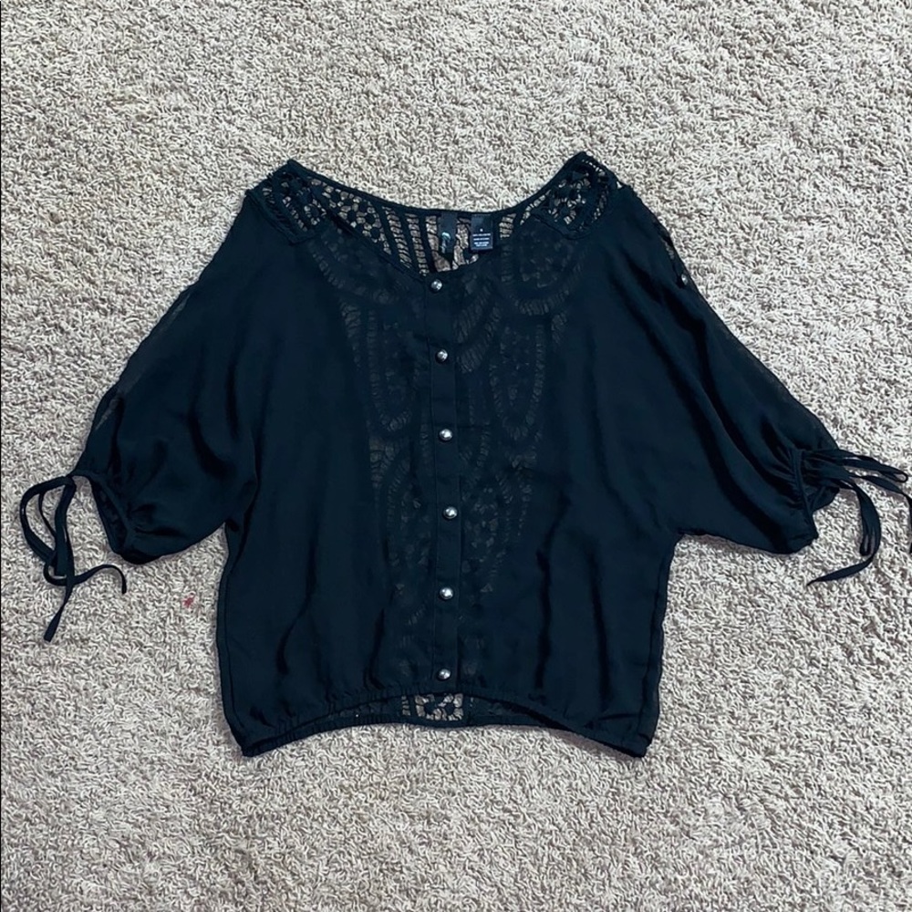 Black button down blouse